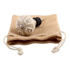 White Floral Crackle Ceramic Wine Stopper
