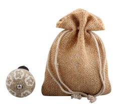 White Floral Crackle Ceramic Wine Stopper