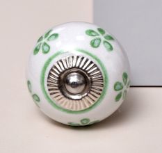 Green Floral Kitchen Cabinet Knob