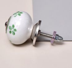 Green Floral Kitchen Cabinet Knob