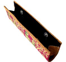 Pink Mythological Weave Pure Silk Baluchari Clutch Bag