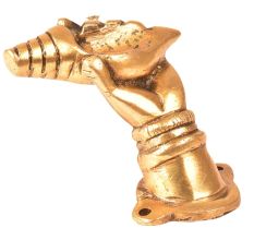 Brass Rare Hand Pull With A Shell Conch
