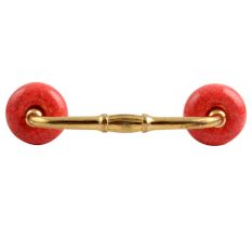 Red Crackle Ceramic Bridge Handle