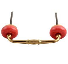 Red Crackle Ceramic Bridge Handle