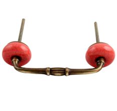 Red Crackle Ceramic Bridge Handle