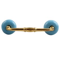 Turquoise Crackle Ceramic Bridge Handle