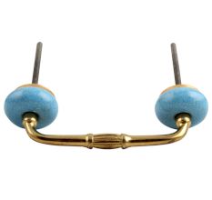 Turquoise Crackle Ceramic Bridge Handle