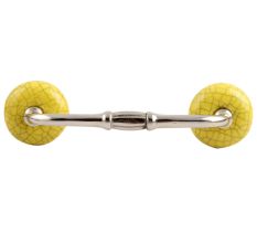 Yellow Crackle Ceramic  Bridge Handle 