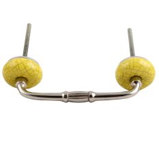 Yellow Crackle Ceramic  Bridge Handle 