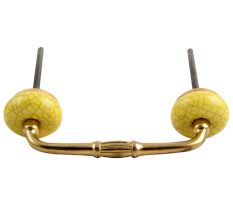 Yellow Crackle Ceramic  Bridge Handle 