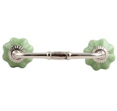 Green Crackle Melon Ceramic Bridge Handles