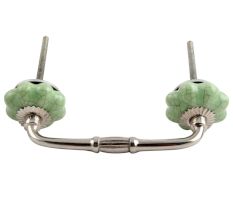 Green Crackle Melon Ceramic Bridge Handles