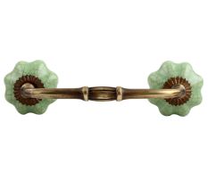Green Crackle Melon Ceramic Bridge Handles