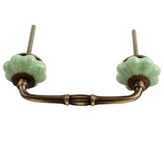 Green Crackle Melon Ceramic Bridge Handles