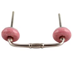 Pink Crackle Ceramic Bridge Handle