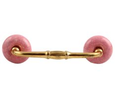 Pink Crackle Ceramic Bridge Handle