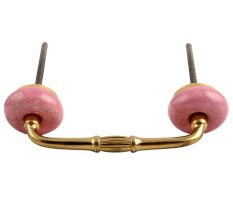 Pink Crackle Ceramic Bridge Handle