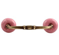 Pink Crackle Ceramic Bridge Handle