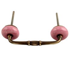 Pink Crackle Ceramic Bridge Handle
