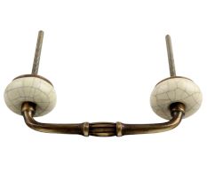 Cream Crackle Handmade Ceramic Bridge Handle 