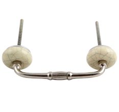 Cream Crackle Handmade Ceramic Bridge Handle 