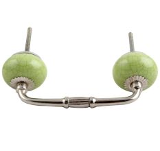 Lime Green Crackle Ceramic Bridge Handle 