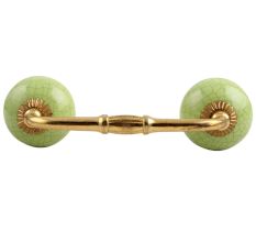 Lime Green Crackle Ceramic Bridge Handle 