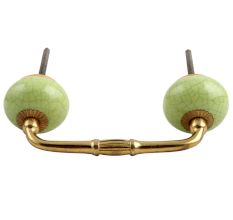 Lime Green Crackle Ceramic Bridge Handle 