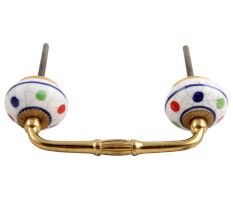 Mixed Dot Crackle Ceramic Bridge Handle