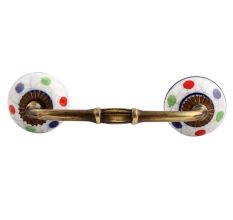Mixed Dot Crackle Ceramic Bridge Handle
