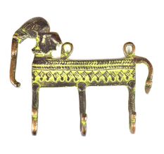 Bronze Patina Rich Elephant Figurine  Wall Hooks
