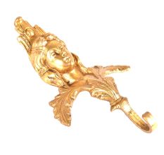 Brass English Lady Face Single Wall Hooks