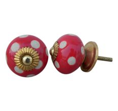 Red Etched Ceramic Knob 14