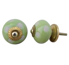 Light Green Etched Ceramic Knob 15