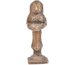 Brass Lady Holding A Diya In Her Hands Oil Lamp