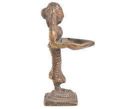 Brass Lady Holding A Diya In Her Hands Oil Lamp
