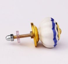 White Navy Medium Knob