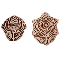 Set of 2 Piece New Mix Wooden Printing Block