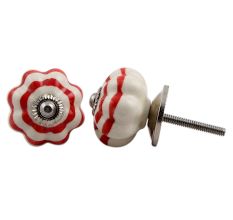 Cream Red Medium Knob