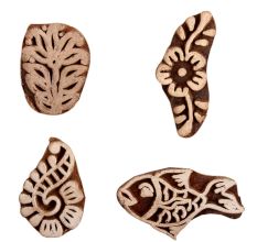 Set of 4 Piece New Mix Wooden Printing Block