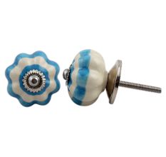 Cream Turquoise Medium Knob
