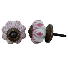 Pink Leaf Medium Knob
