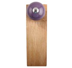 Purple Round Ceramic Wooden Door Stopper