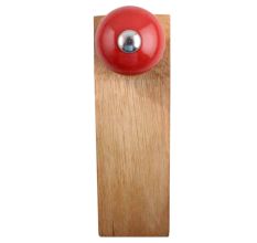 Red Round Ceramic Wooden Door Stopper