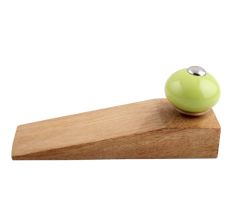 Lime Round Ceramic Wooden Door Stopper
