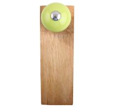 Lime Round Ceramic Wooden Door Stopper