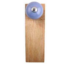Slate Blue Round Ceramic Wooden Door Stopper