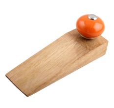 Orange Round Ceramic Wooden Door Stopper