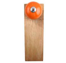 Orange Round Ceramic Wooden Door Stopper