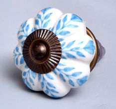 Turquoise Leaf Medium Knob